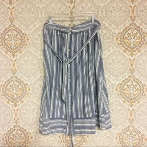 Striped midi skirt blue and white